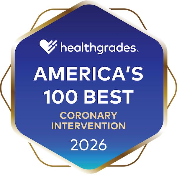 Healthgrades 100 best hospitals coronary intervention logo