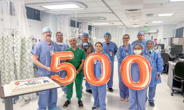 500 celebration with STHS Heart surgical staff