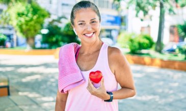 A woman smiling after exercising