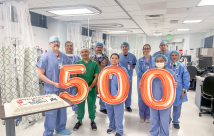 500 celebration with STHS Heart surgical staff