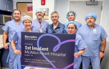 STHS Cardiac team holding Barostim flyer